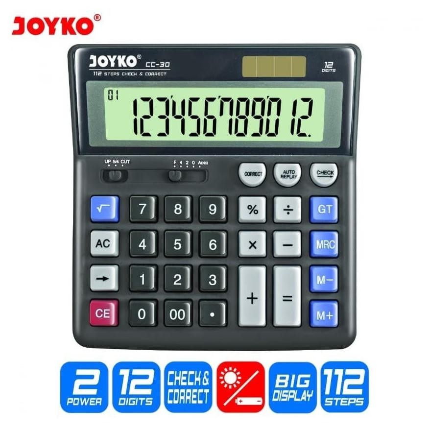 

Kalkulator Meja JOYKO CC 30 Calculator Check Correct CC30 12 Digit Cek Ulang AST