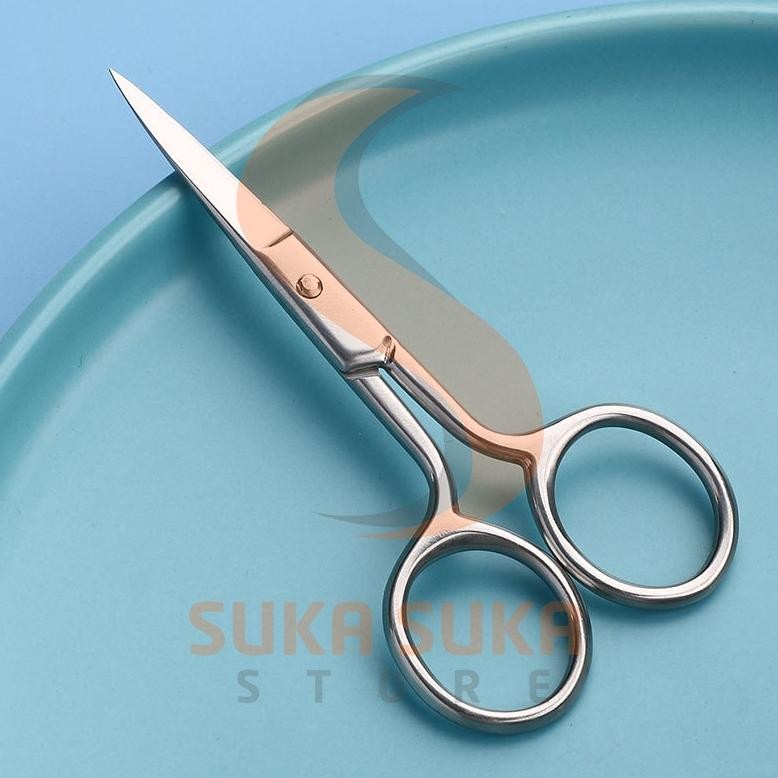 

Curved Mini Scissor Gunting Alis Bulu Mata Gunting alis/bulu hidung/ skot mata/kumis Stainless steel AST