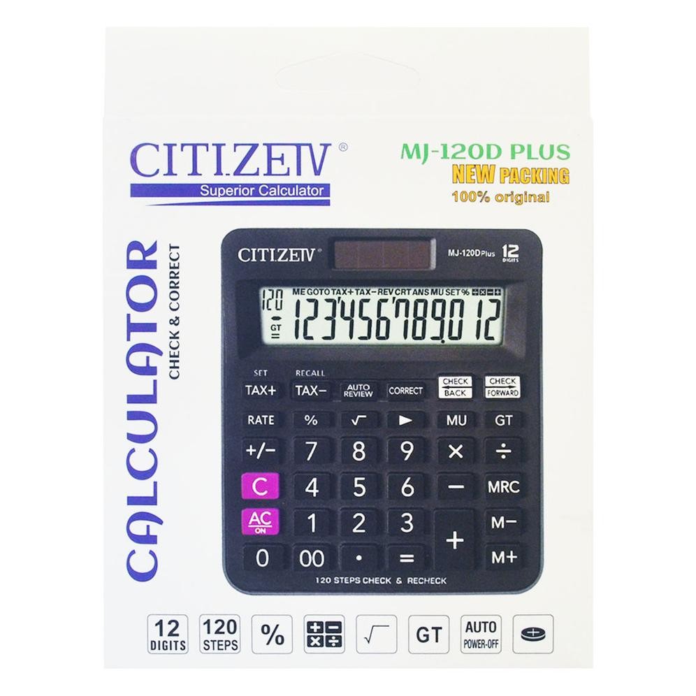 

Citizeiv MJ-120D Plus Kalkulator Besar 12 Digits Calculator mirip Casio AST