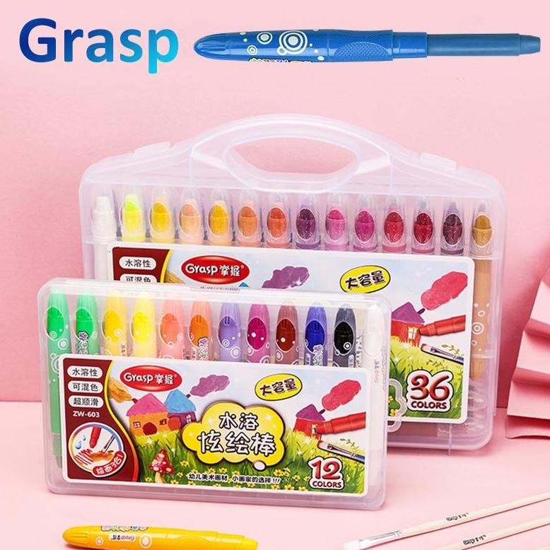 

Crayon Grasp Original 48 Warna Tebal + Besar Water Soluable Crayon Krayon Mewarnai Kapasitas Besar AST