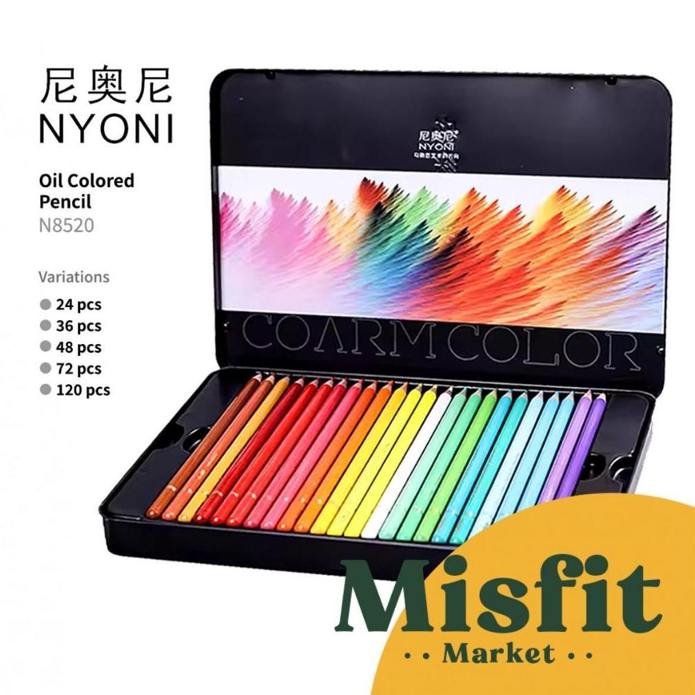 

NYONI N8520 Oil Color Pencil Set 24/36/48/72/120 Pensil Warna Mewarnai Gambar AST