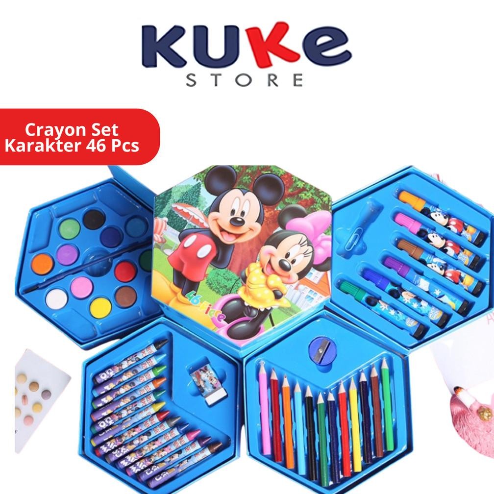 

Crayon Set Karakter 46 Pcs - Peralatan Menggambar Mewarnai Isi 46pcs Krayon Pencil Warna Cat Air Spidol Box Kartun Lucu Paket Kit Supplies Painting Set Alat Tulis Seni Lukis Perlengkapan Sekolah Edukasi Anak Bermain Belajar Hadiah Kado Ulang Tahun SD PAUD