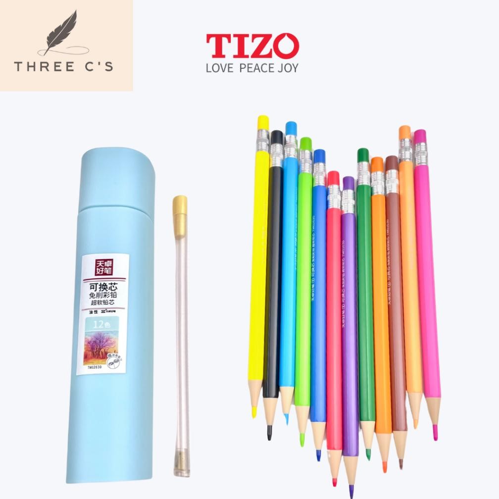 

Pensil Warna Mekanik 1 SET 12 Warna Color Pencil Mechanical TIZO AST