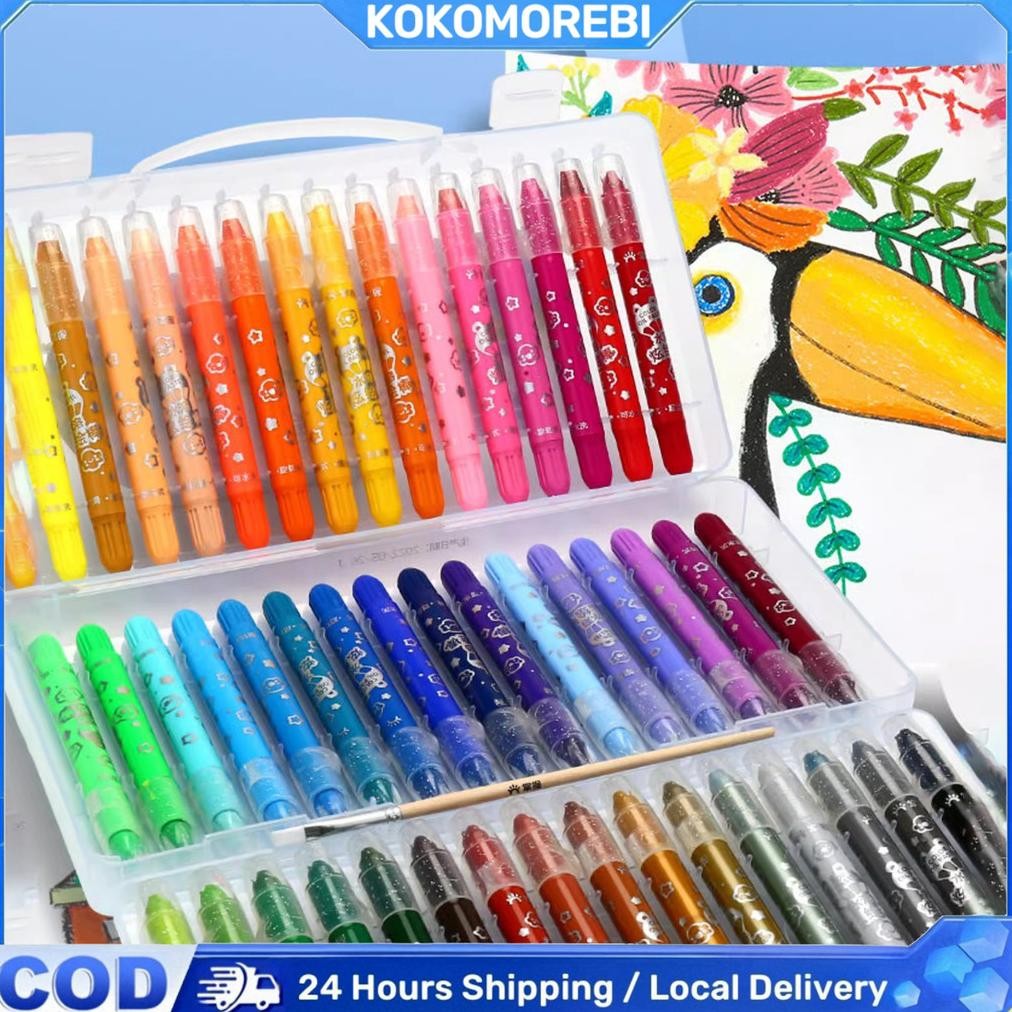 

Grasp Sedang Crayon 12/24/36/48 Warna Krayon Lembut Water Soluble Crayon/ Krayon Warna / Crayon Genggam / Crayon Grasp Mata Sedang AST