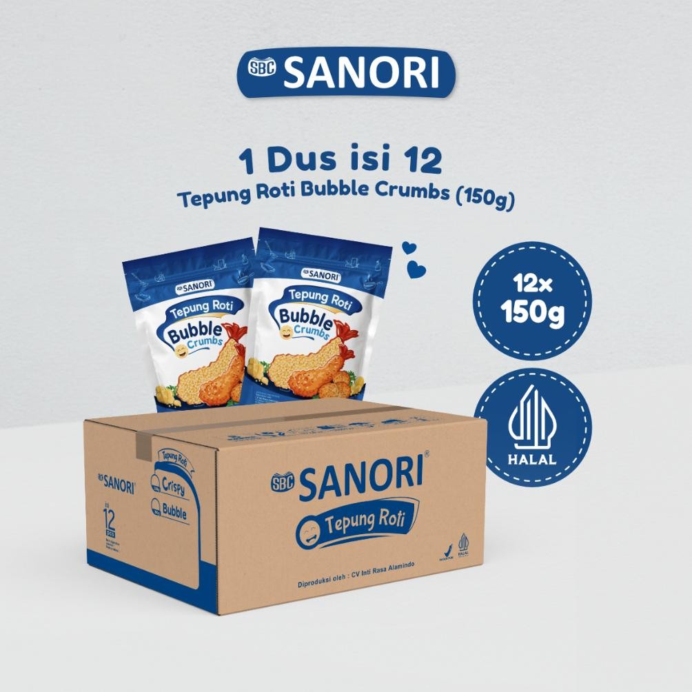 

SBC San - Tepung Roti Bubble Crumbs Kardus Isi 12 Pouch 150gr