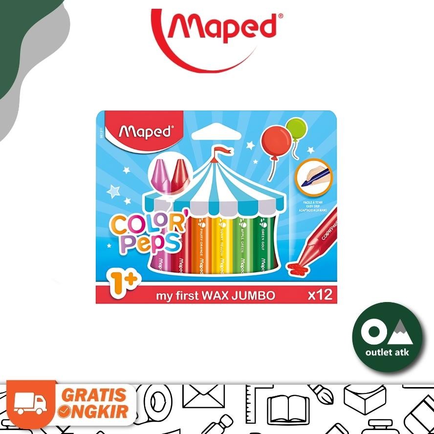 

Maped Colorpeps My First Wax Jumbo Crayon 12 Colors - Crayon Warna Anak Prancis Ori AST