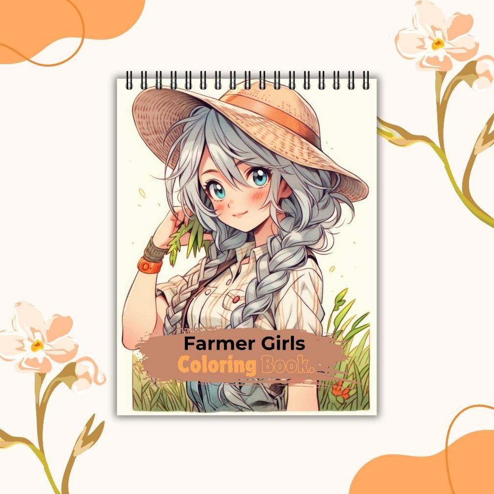 

Farmer Girls Coloring Book for adult - Buku mewarnai tema Petani AST