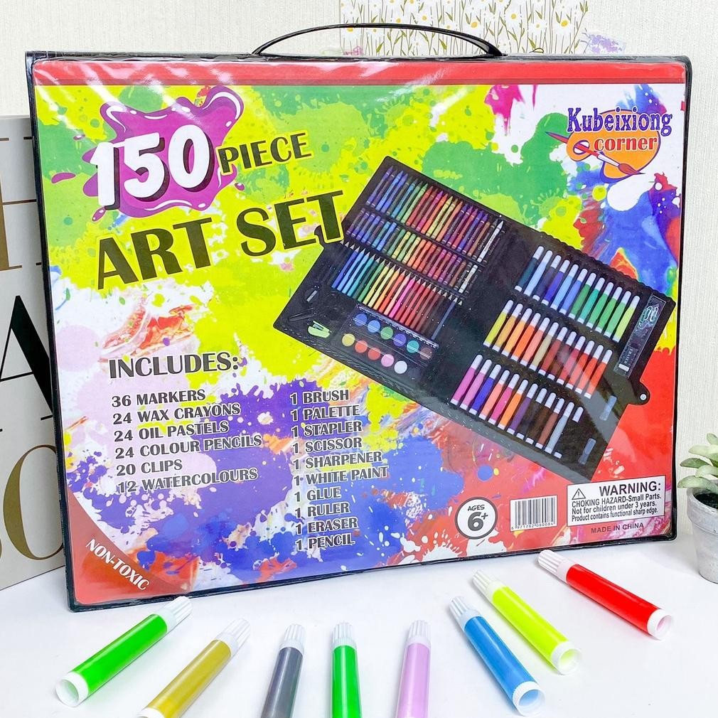 

150 SET ART PAKET LENGKAP UNTUK MEWARNAI DAN MELUKIS MERK KUBEIXIONG COLOURING AST