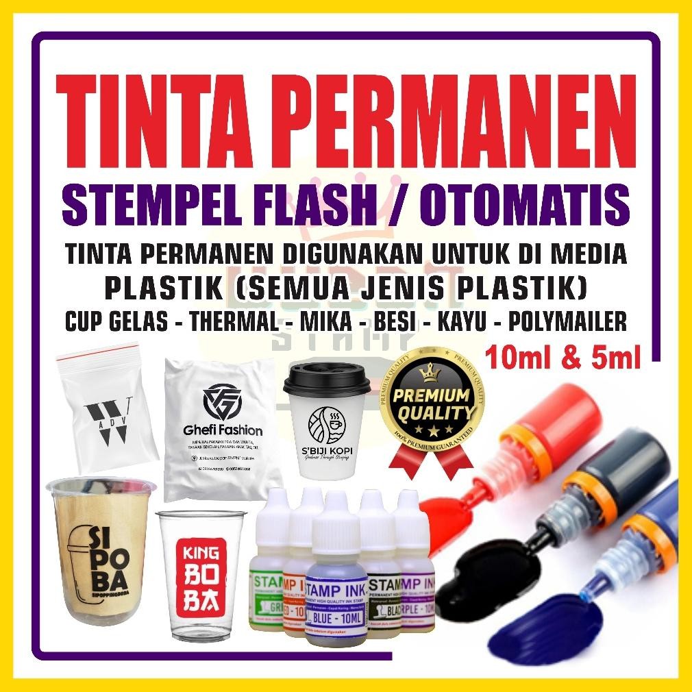 

Tinta Stempel Permanent Botol 10 ml, Tinta Refill Stempel Otomatis Kualitas Premium AST