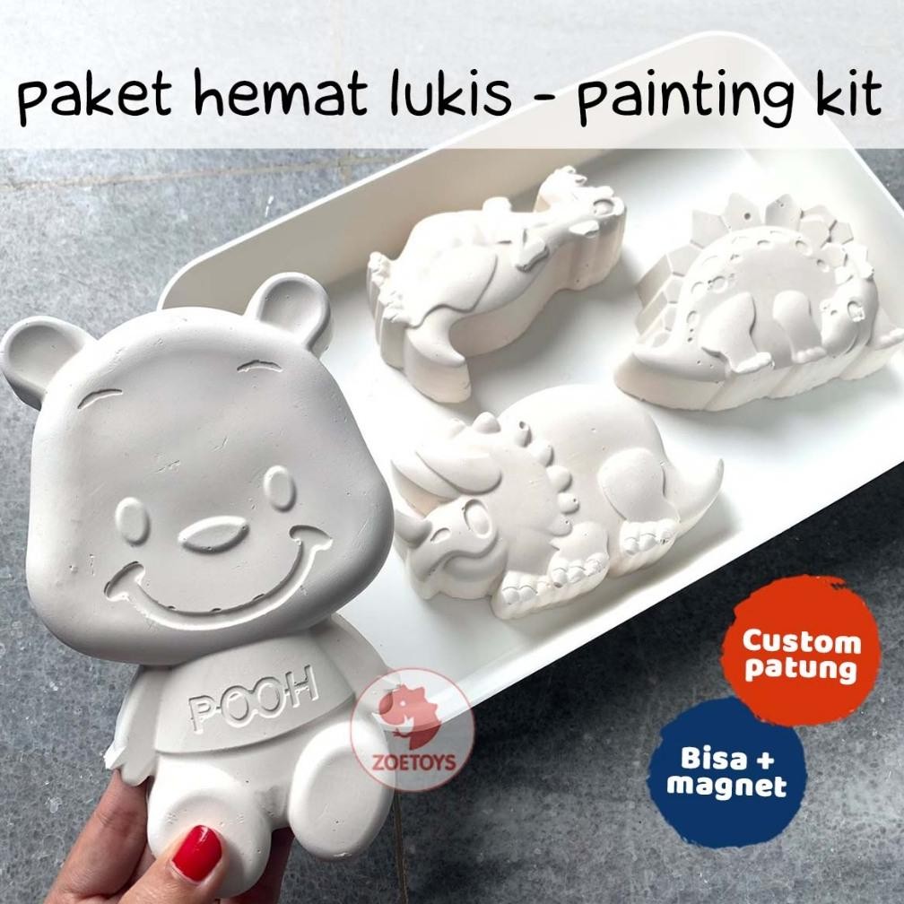 

Zoetoys Paket Hemat Lukis Gypsum Painting Kit BIG | Character Dino Cari Bingkisan Hampers Goodie Bag AST