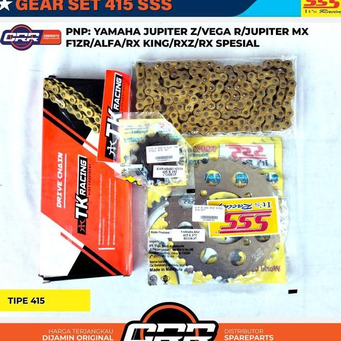 Gear Set SSS Gir Satu Paket 415 Yamaha Jupiter Z Vega R Jupiter MX RX King F1ZR Force 1 Alfa V88 Uku