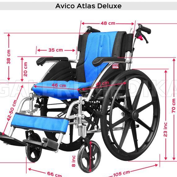 Kursi Roda Avico Atlas Deluxe Kursi Roda Alumunium Wheelchair