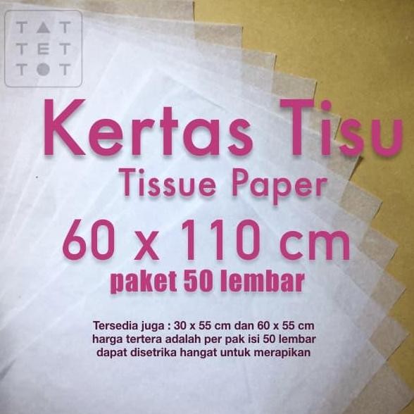 

Terlaris KERTAS TISU BUNGKUS 60X110 CM PUTIH TIPIS PACKING SALE