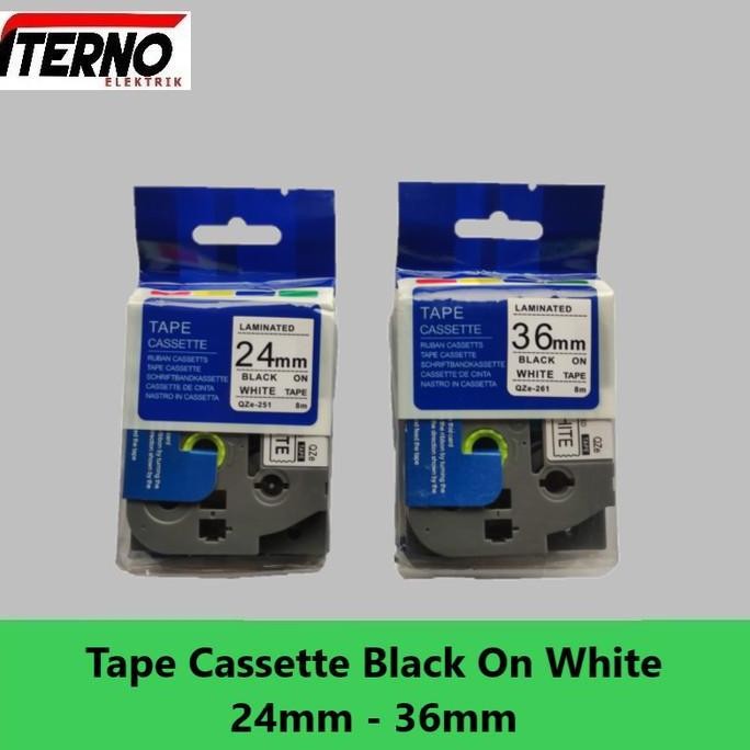 

Label Tape Cassette Compatible Tze-251 Brother 24Mm Black On White New Stok