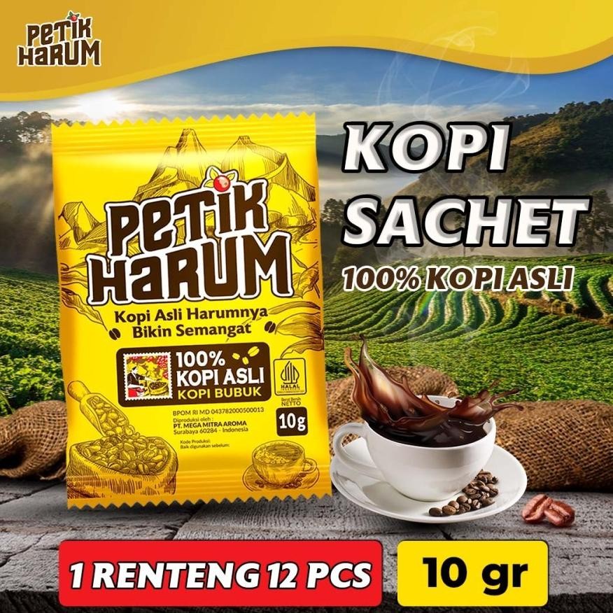 

Paling dicari Kopi Bubuk Tubruk Petik Harum sachet