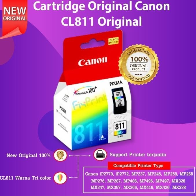 Canon Cl811 Pg810 Original Cartridge Tinta Ip2770 Hitam Warna Ori New Stok