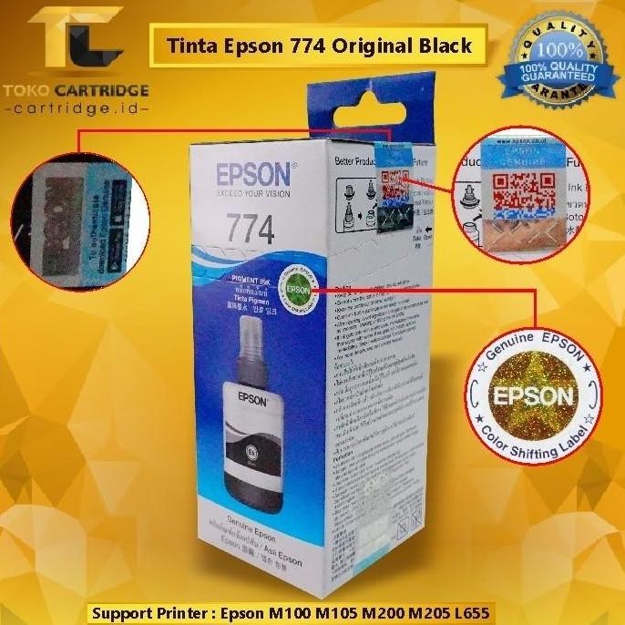 Tinta Epson Ink C13T774100 Original Ori Tinta 774 T7741 Printer L1455 New Stok
