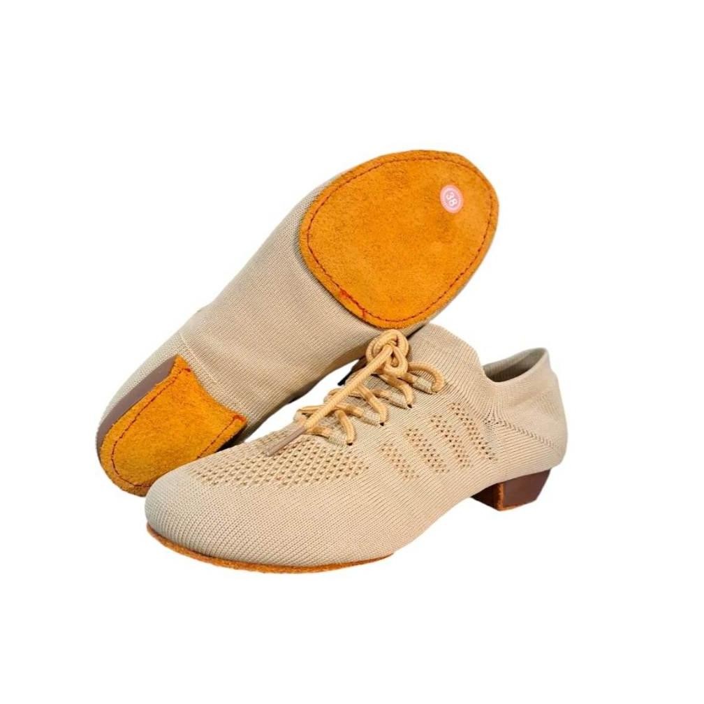 SEPATU DANCE WANITA RAJUT LENTUR ALAS SUEDE