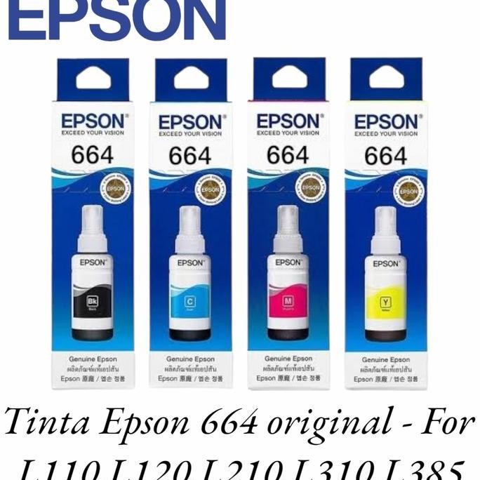Promo 1Set Tinta Epson 664 Original For Printer L100/L120/L200/200/L220/310