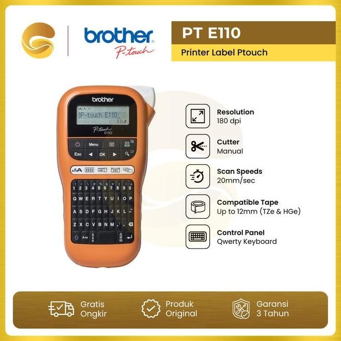 

Brother Printer Label Ptouch Pt E110 Label Printer Pt E 110 New Stok