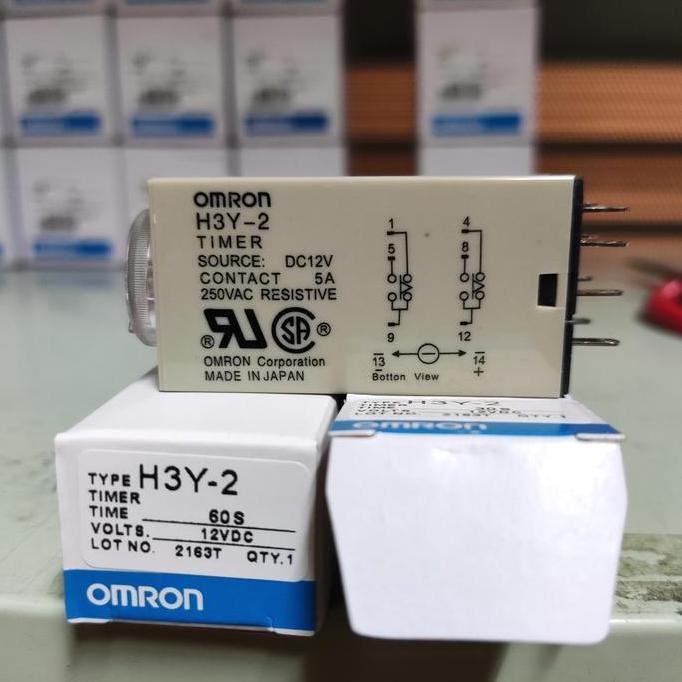 Timer Omron H3Y-2 12Vdc 30S 60S / H3Y 2 12V Dc 30 Detik 60 Detik Dc12