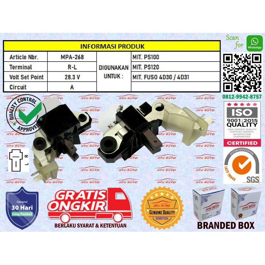 IC ALTERNATOR MITSUBISHI PS100 PS120 FUSO 4D30 4D31