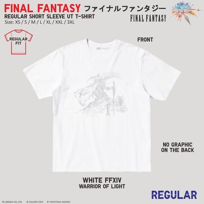 Final Fantasy Pixel Remaster Xiv Xvi Baju Kaos Regular Game Ut Shirt Uniqlo Ut (Best Quality)