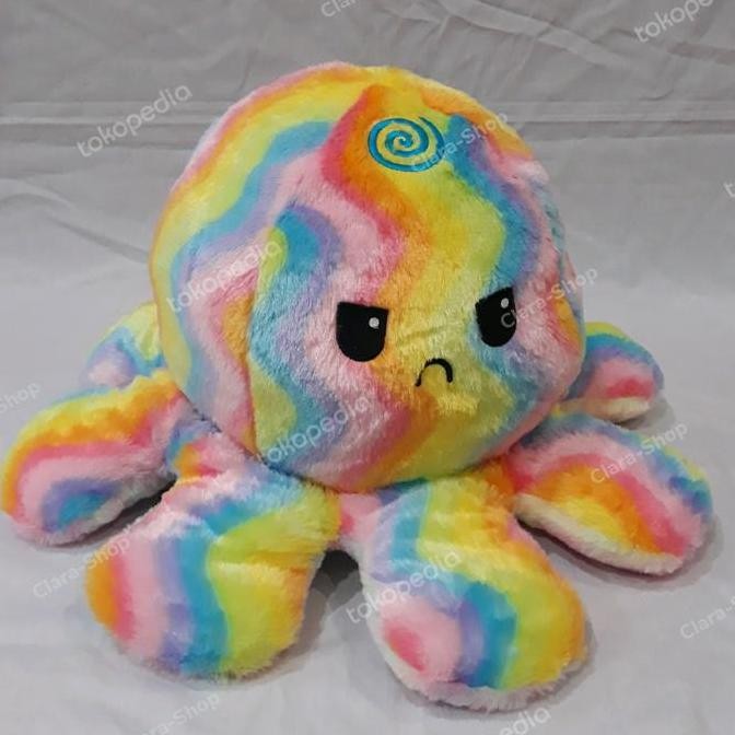Boneka Cumi Gurita Octopus Tik Tok Jumbo Rainbow