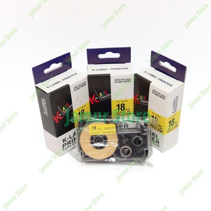 

K-Label Printer Tape Catridge For Casio 18Mm Kz-18Yw K-Label Yellow New Stok