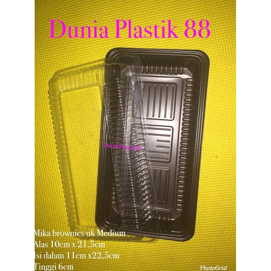 @50Pc Box Kotak Mika Plastik Coklat Tempat Kue Brownies Bolu U Medium