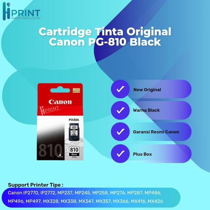 Cartridge Tinta Original Canon Pg810Pg-810 Pg 810 Black Cartridge New Stok