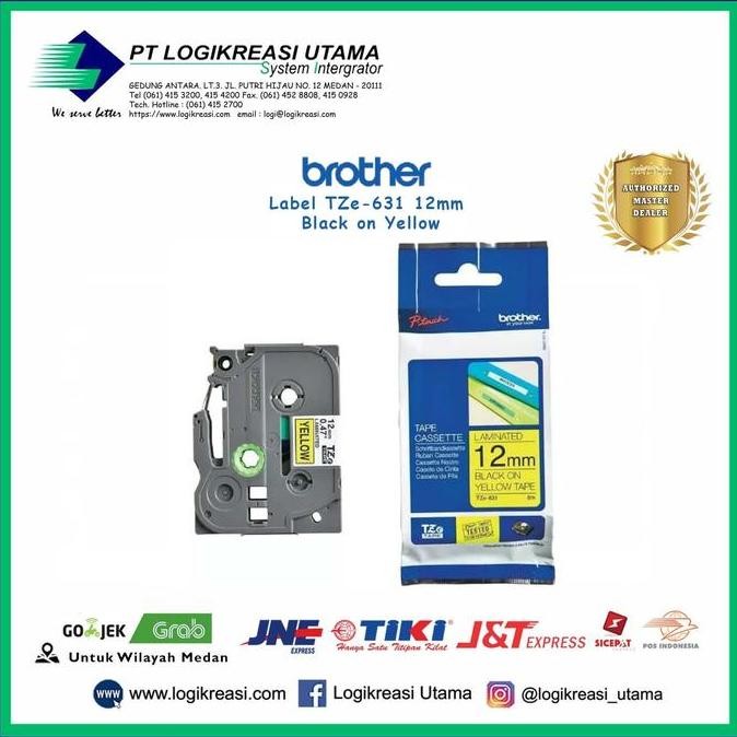 

Label Tape Ptouch Brother Tze631 Black On Yellow New Stok