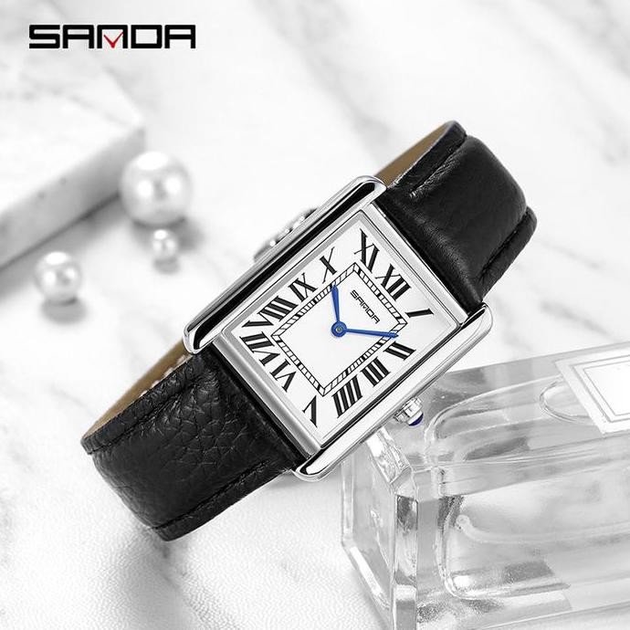 Promo Jam Tangan Pria Analog Tali Kulit Sanda 1108L