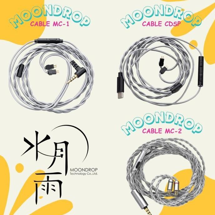 BEBAS ONGKIR - Moondrop Cable MC Series MC1 MC2 CDSP 2 pin Upgrade With Mic