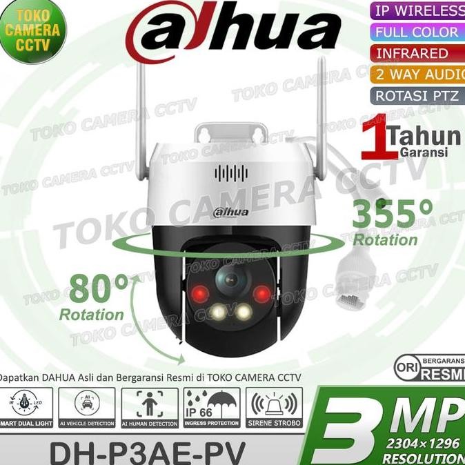 Tersedia CCTV WIFI OUTDOOR ALARM PTZ DAHUA 3MP PICOO KAMERA CCTV OUTDOOR PINTAR BERSUARA BERWARNA