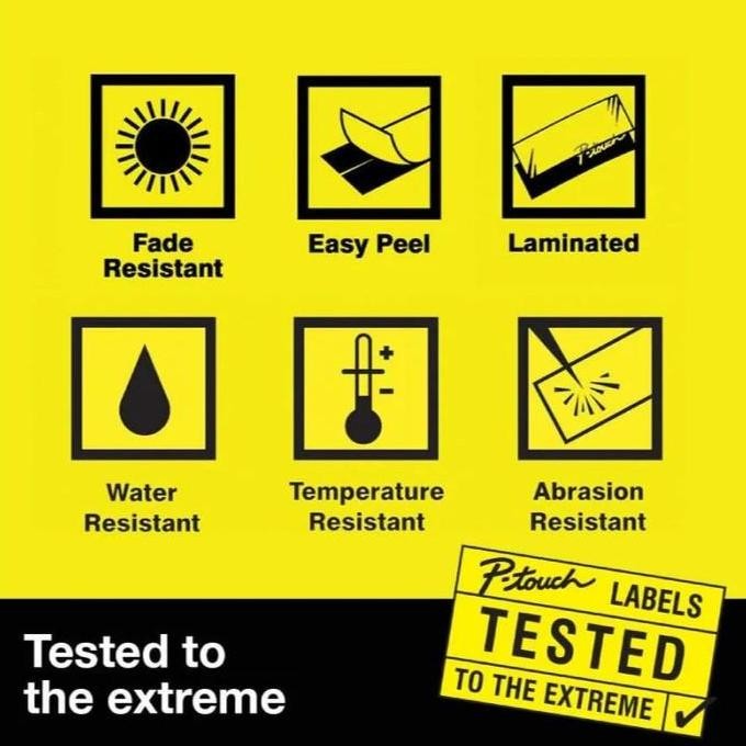 

Brother Tze-325 9Mm Ptouch Tape Label Tze325 White On Black New Stok