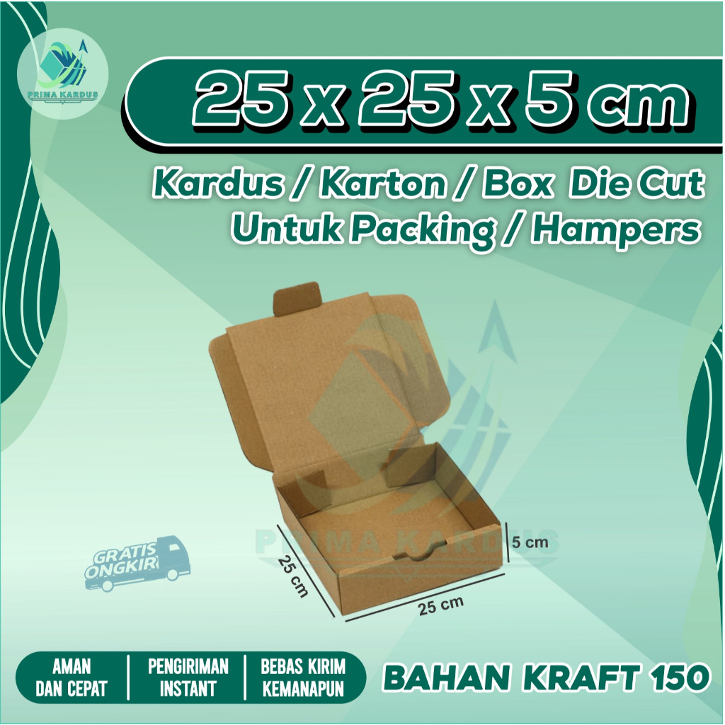 

Kardus Packing Die Cut 25 x 25 x 5 | Box Hampers | Karton Packing