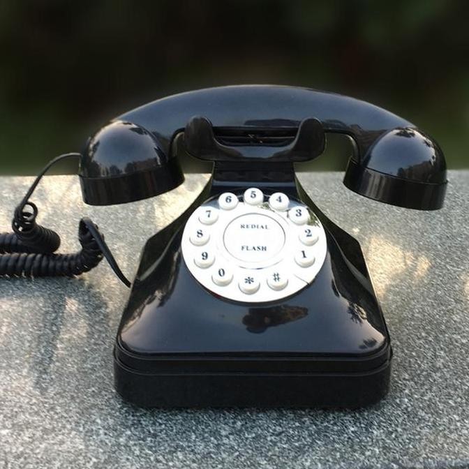 TERMURAH - HJR Telepon Rumah/Landline Retro Antik Vintage Warna Hitam