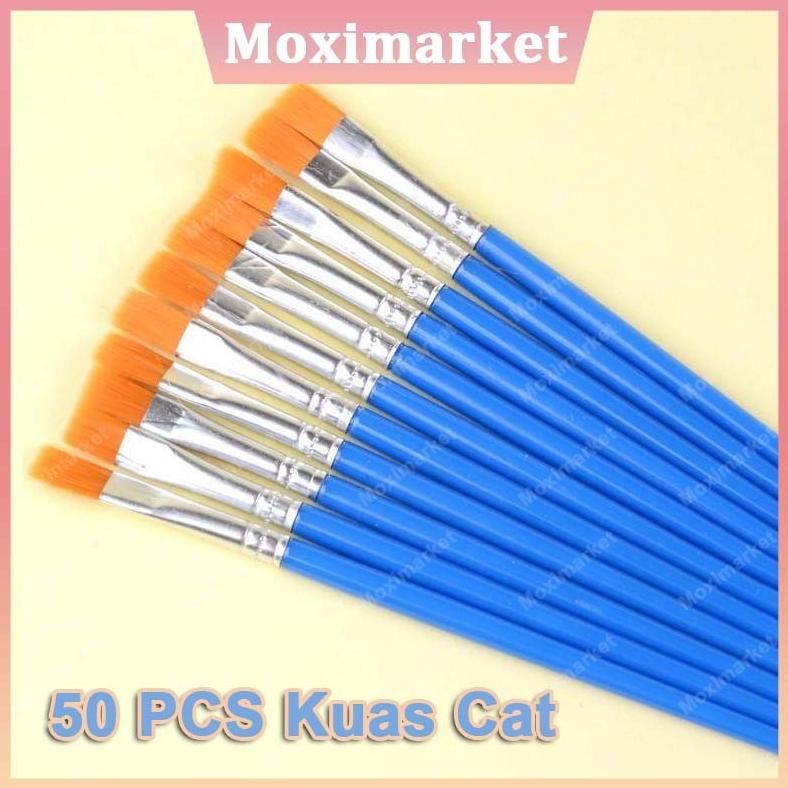 

Ready Stock50 pcs Cat Air Biru Ujung Datar Runcing Kuas Set Kuas Akrilik Kuas Nilon Kuas Seniman Cat Air Rambut Kuas Garis Besar Kuas Lukisan Lukisan Cat Minyak Kuas Grafiti AST