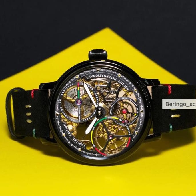 Grosir Jam Tangan Poljot International Beringo 9910.1942213 Skeleton Hitam