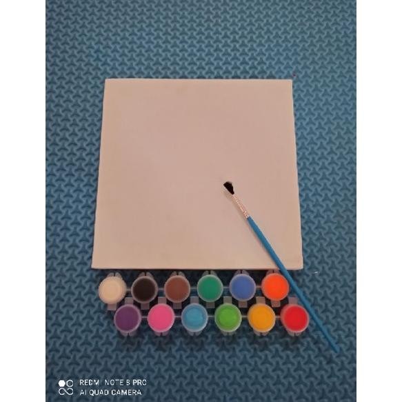

kanvas lukis/set cat 12 warna + 1 kuas painting set AST