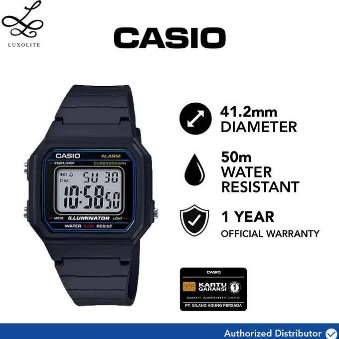 Grosir [Luxolite] Casio Jam Tangan Classic Illuminator Chronograph Alarm W-217H-1Av