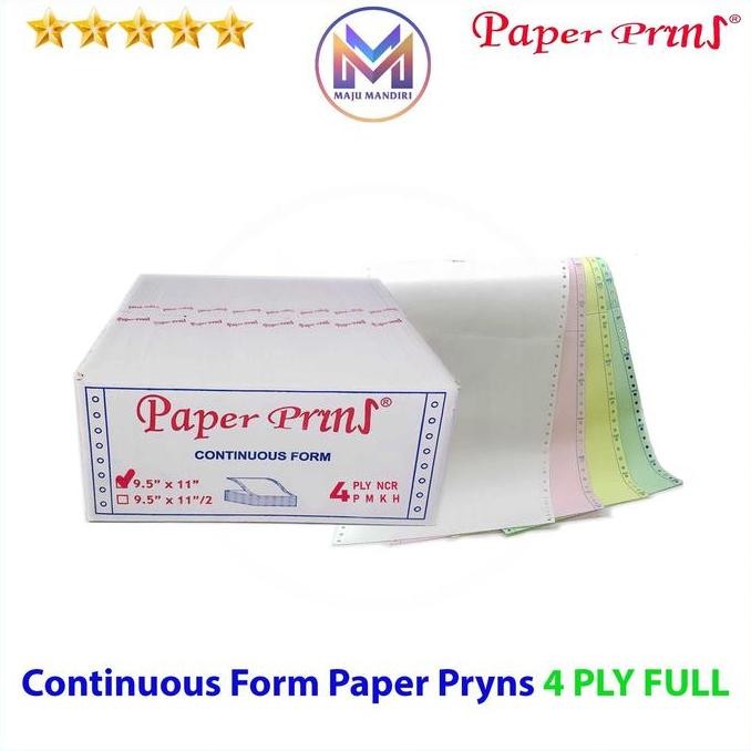 

TERLARIS - Kertas Continuous Form 4 Ply Full Paperpryns / Ukuran 9,5x11' (Inch)