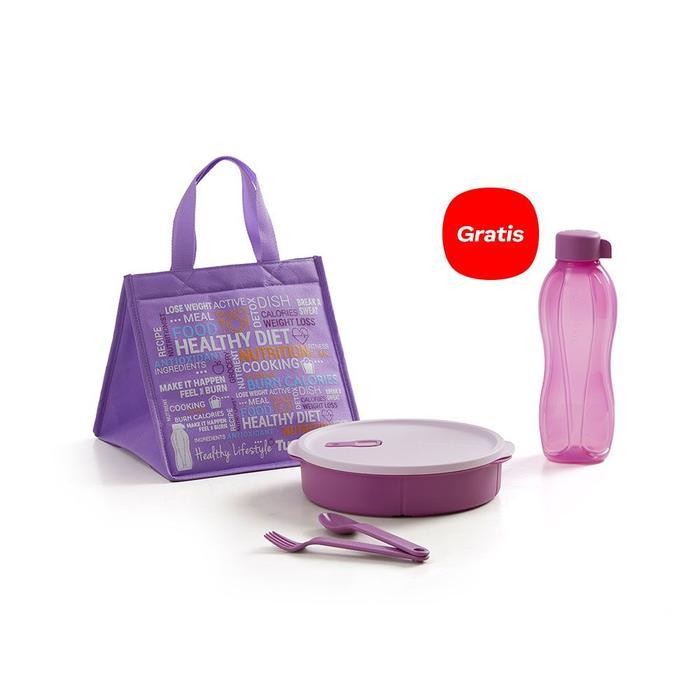 Tupperware Fit To Go Lunch Box Set Botol Minum Sendok Garpu Tas Original Dan Terpercaya