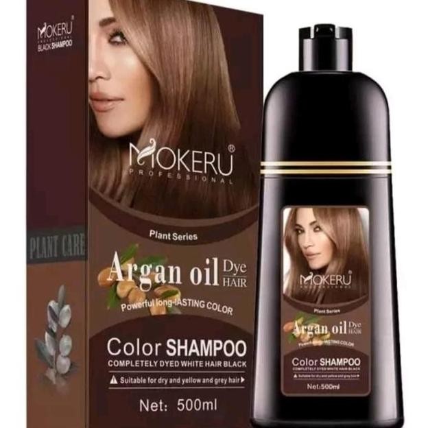 Shampo Pewarna Rambut Argan Oli Mokeru Ml Shampo Semir Rambut Hitam Cat