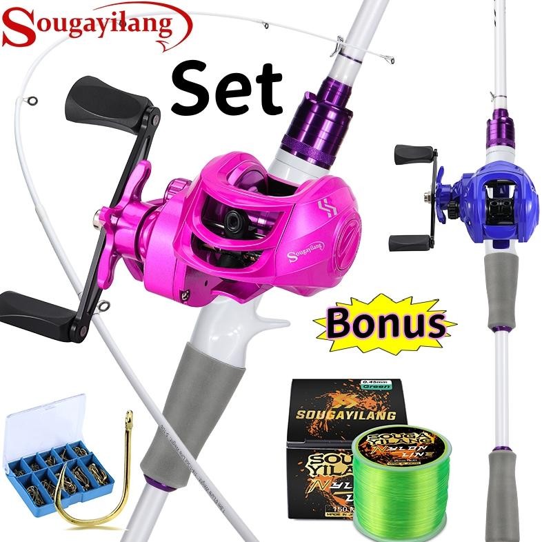 Sougayilang Joran Pancing Set Bc Set 180cm 5-10LB Joran UL Carbon Pancingan Set Lengkap Casting