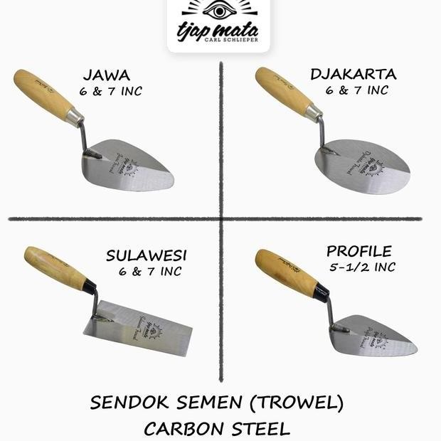 Tjap Mata Cap Mata Sendok Cetok Semen Trowel Carbon Steel
