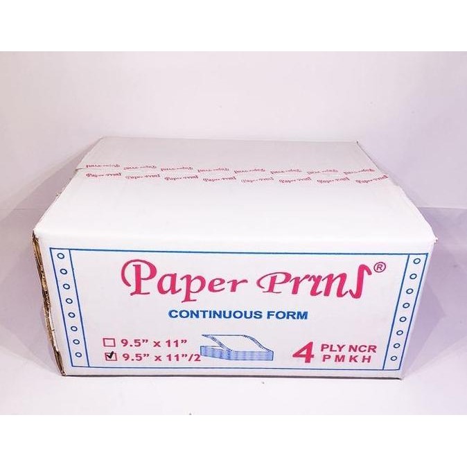 

NEW PAPER PRYNS 9 1/2" X 11'' 4 PLY BAGI 2 CONTINOUS FORM KOMPUTER ( DUS )
