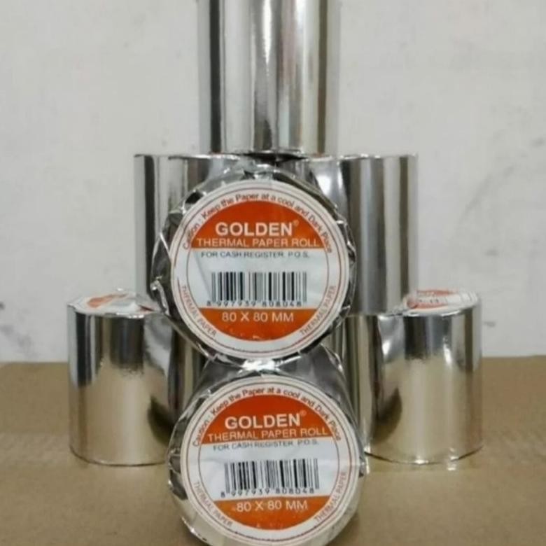 

Kertas Thermal Struk Kasir 80x80 mm Golden / Dus (50 Roll) AST