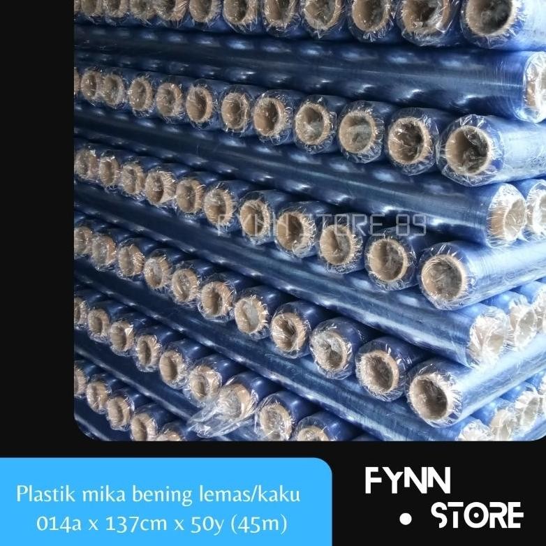 

PVC plastik mika lemas / kaku bening 0.14a x 137 cm x 50 y AST